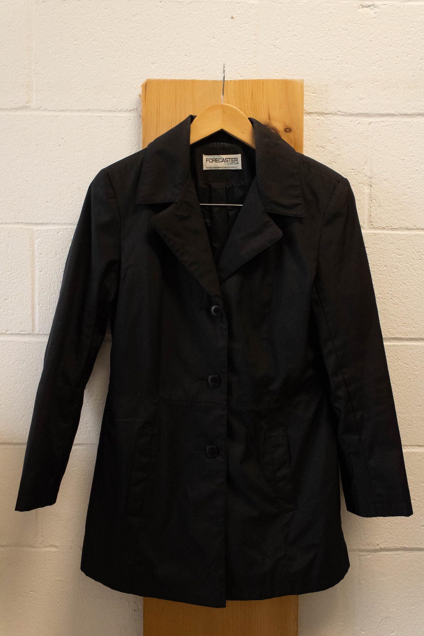 Vtg Black Trench Coat : XS