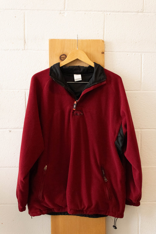 Red Arkansas Fleece Pullover : M