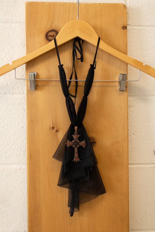 Black Sheer Cross Pendant