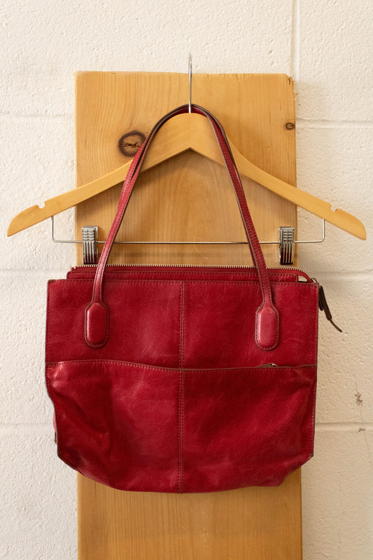 Red Hobo Leather Bag