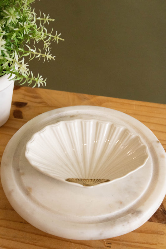 White Shell Shaped Trinket Dish