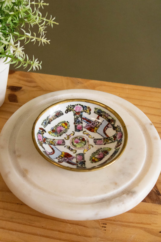 Vtg Floral Trinket Dish