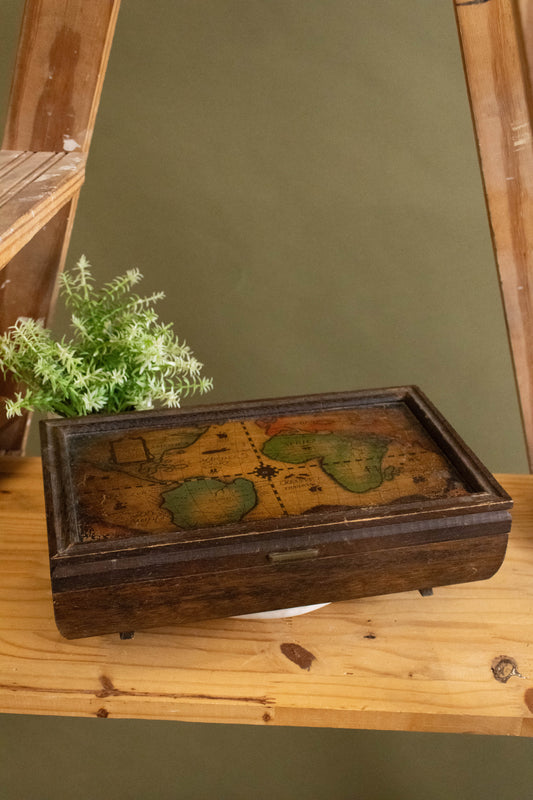 Wooden Map Jewelry Box (Local Pick Up Only)