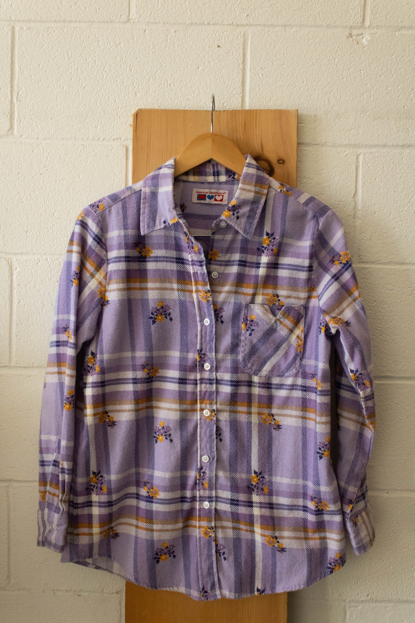 Vtg Purple Flannel : S