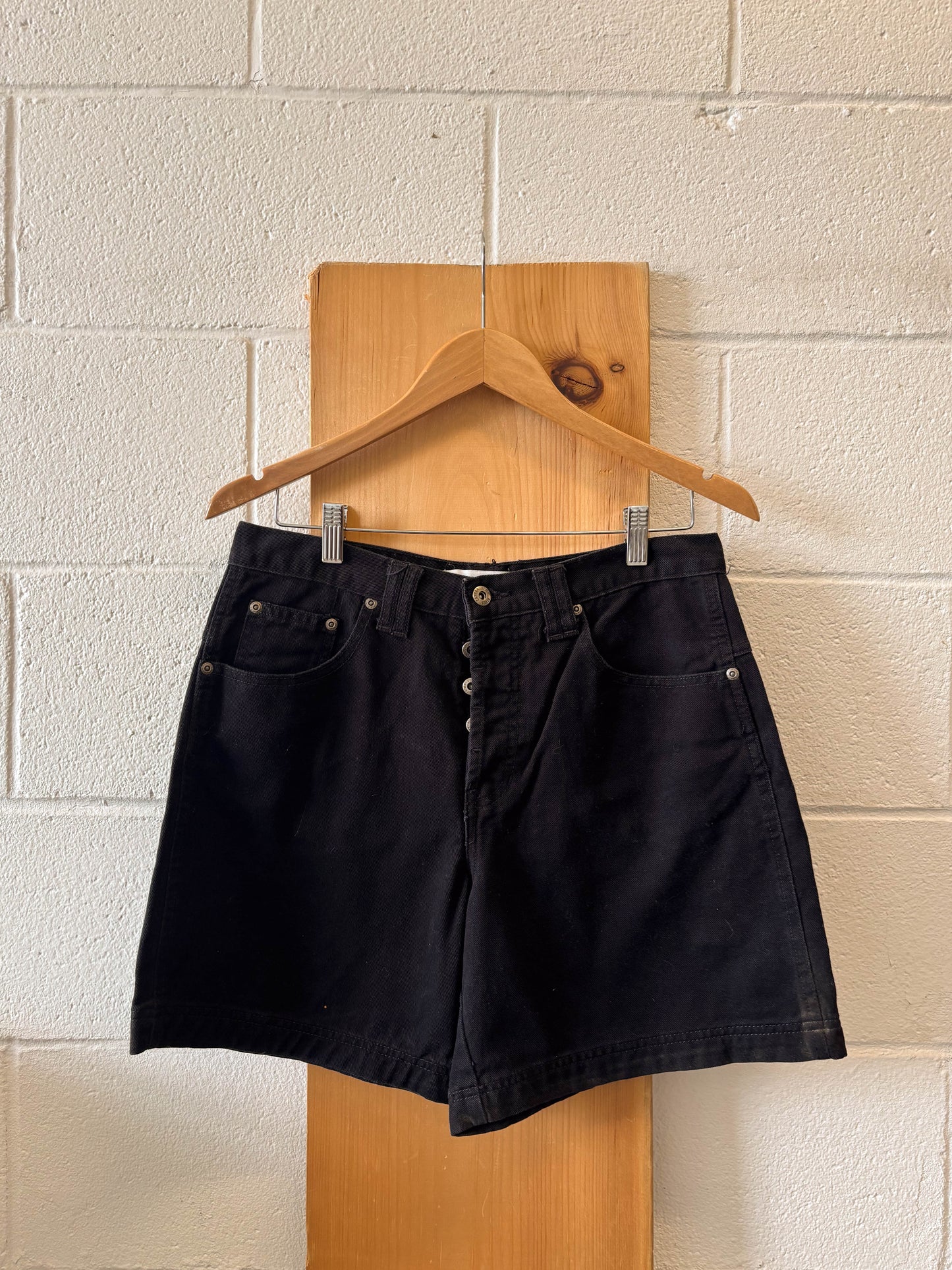 Vtg Black Denim Shorts : 9