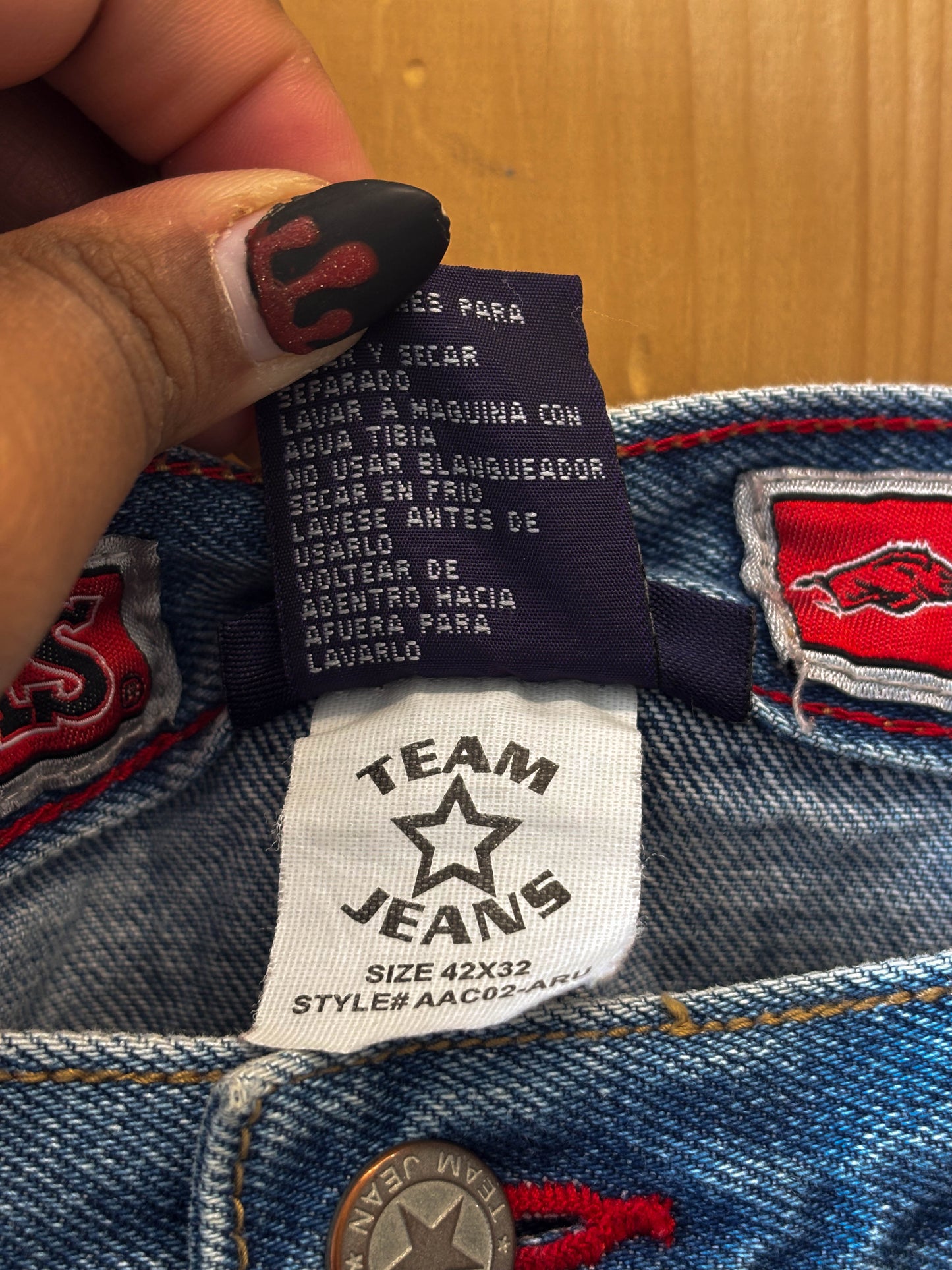 Vtg Razorback Team Jeans : 40