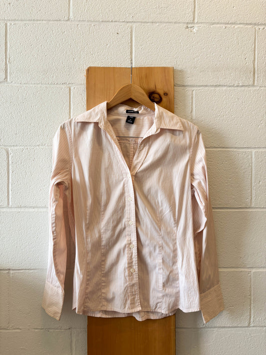 Light Pink Striped Button Up : M