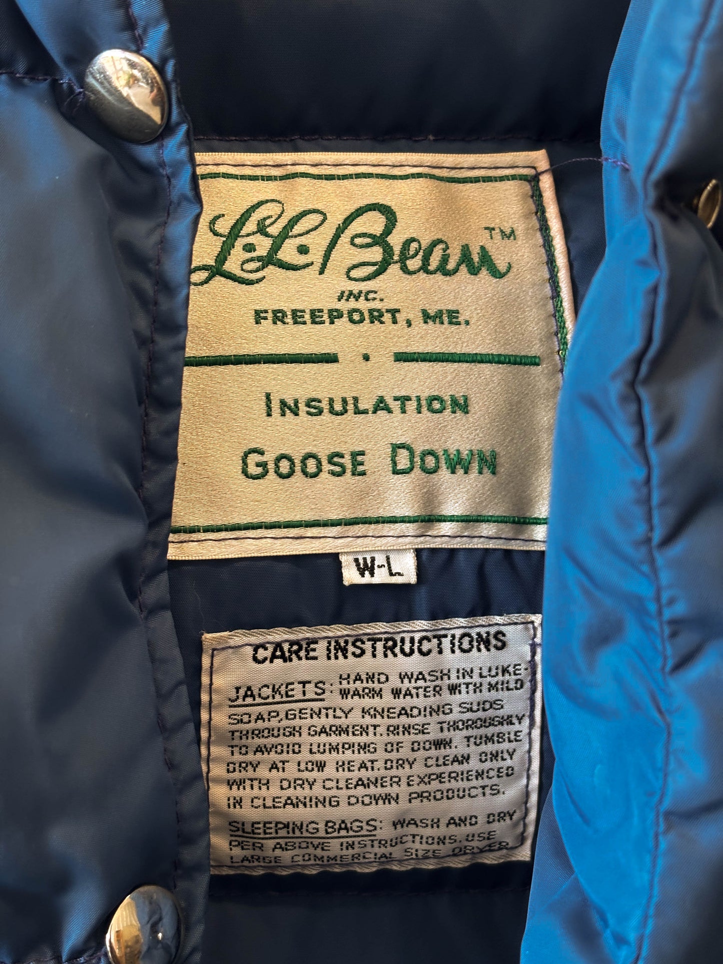 Vtg Blue L.L.Bean Puffer Jacket : Wms L