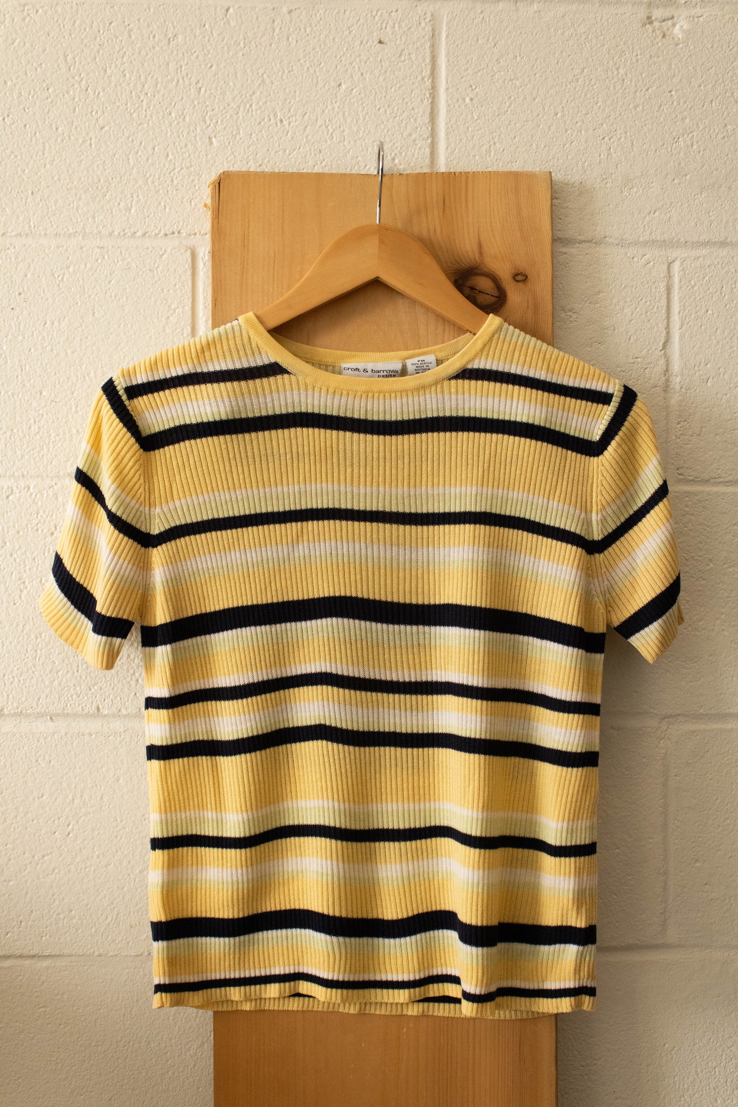 Yellow Striped Ribbed Top : MP