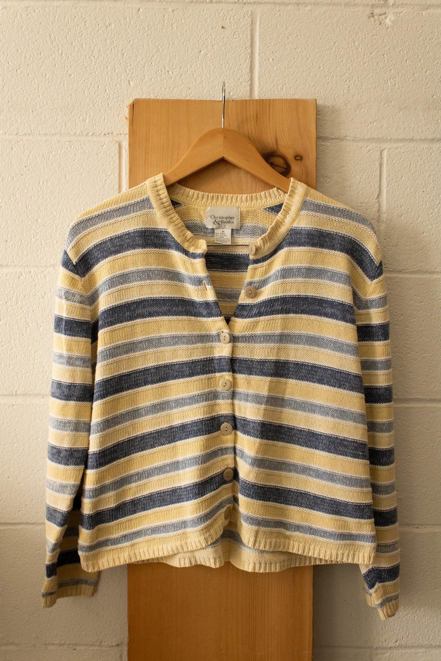 Yellow Striped Cardigan : M