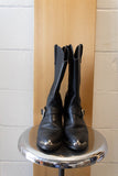 Black & Silver Toed Riding Boots : 9.5 (Local Pick Up Only)