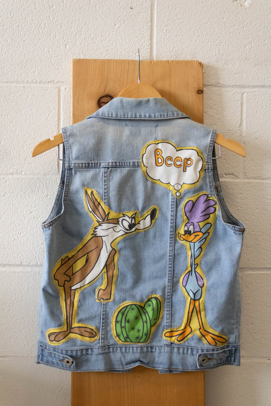 Debbie Rambo Original! Looney Tunes Denim Vest : S