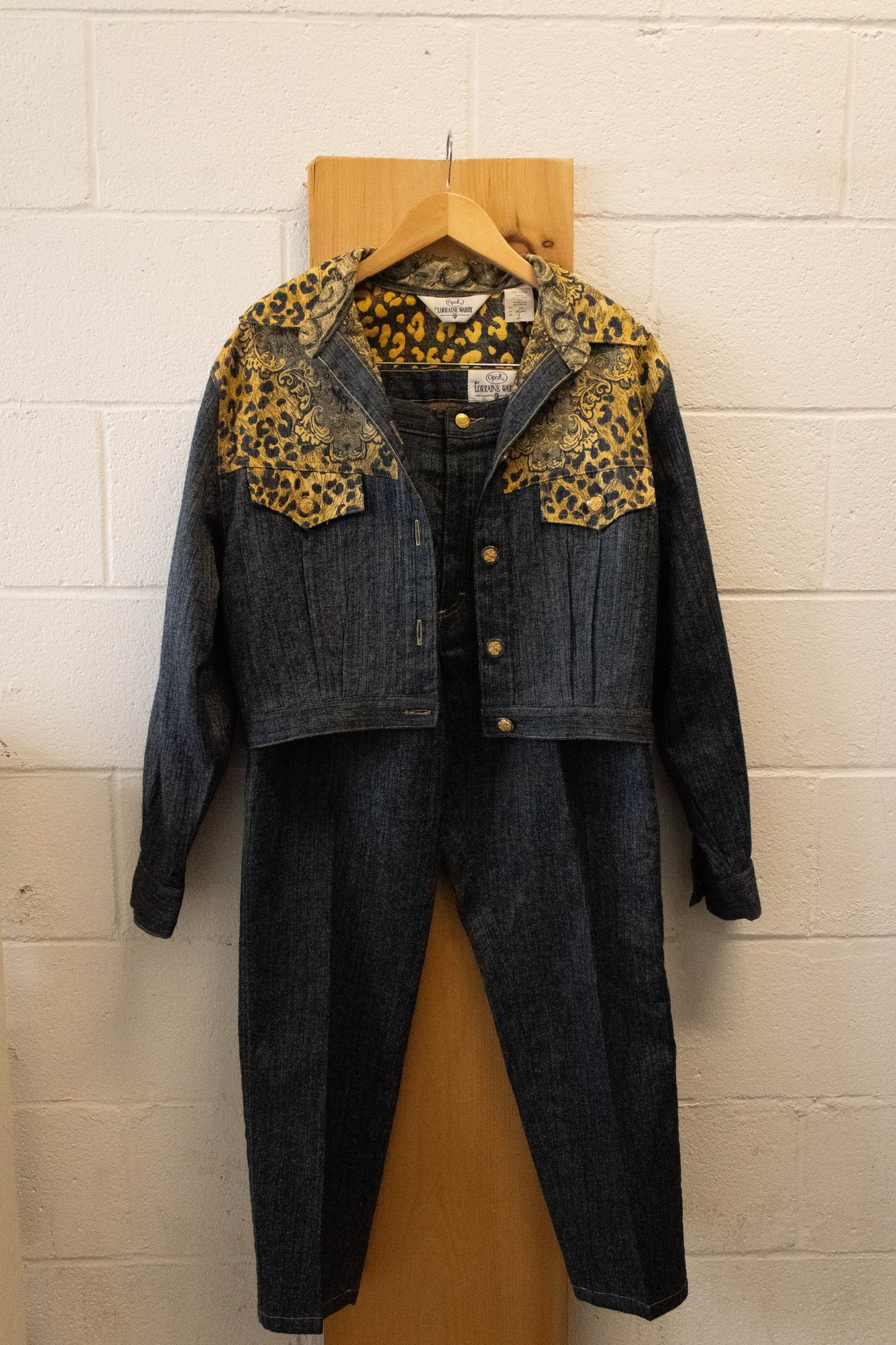 Vtg Denim Leopard Print Set : 12