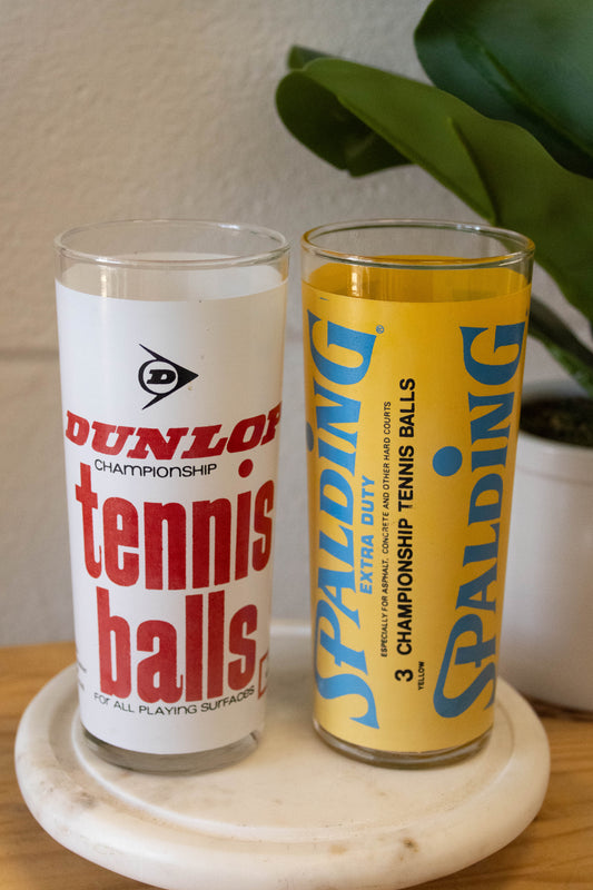 Two Spalding Tennis Balls Glasses