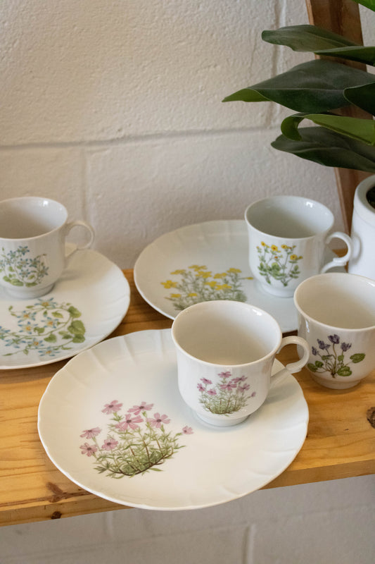 Set of Floral Cups and Saucers (Local Pick Up Only)