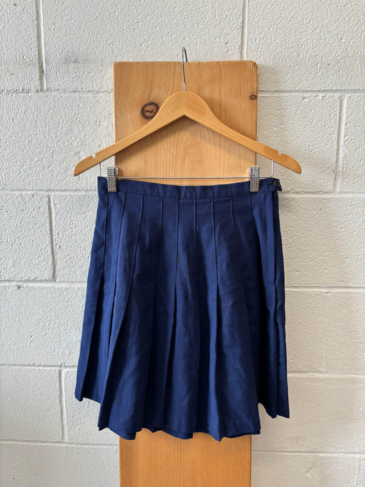 Vtg Navy Pleated Skirt : M