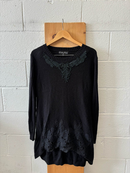 Pretty Angel Black Sweater / Dress : L