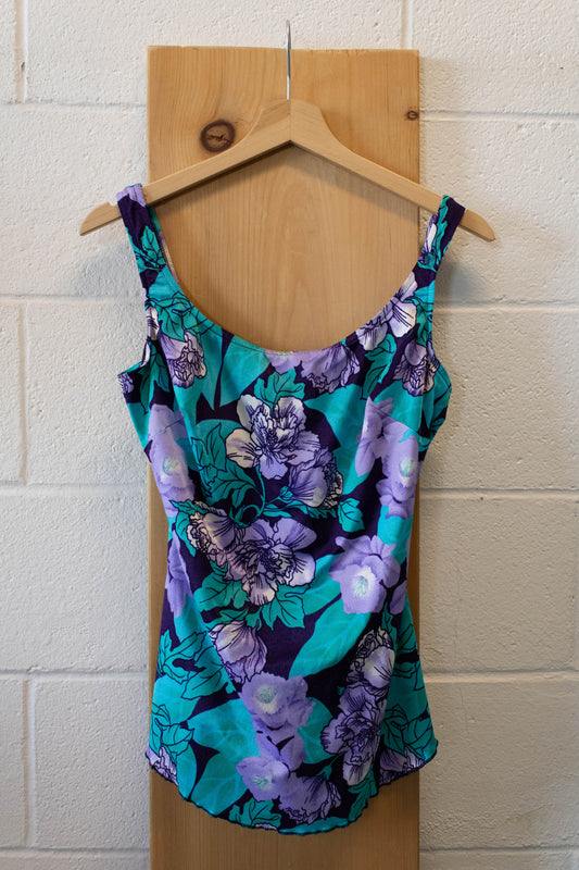 Vtg Floral Swimsuit Dress : 12