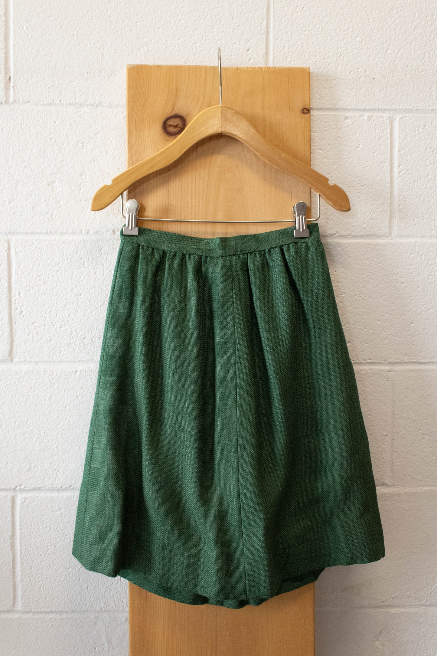 Vtg Green Tweed Skirt and Top Set : S