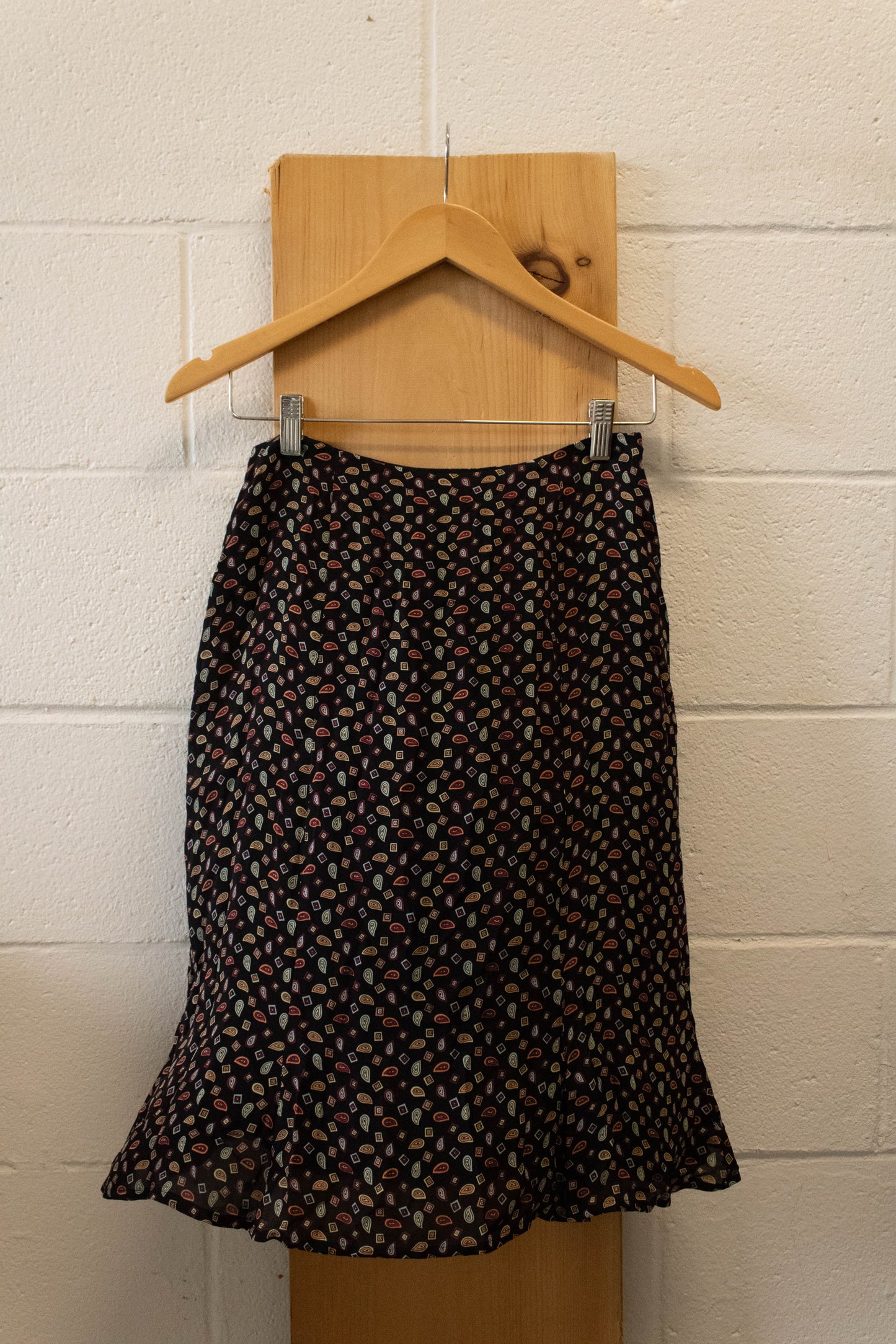 Black Patterned Midi Skirt : 2