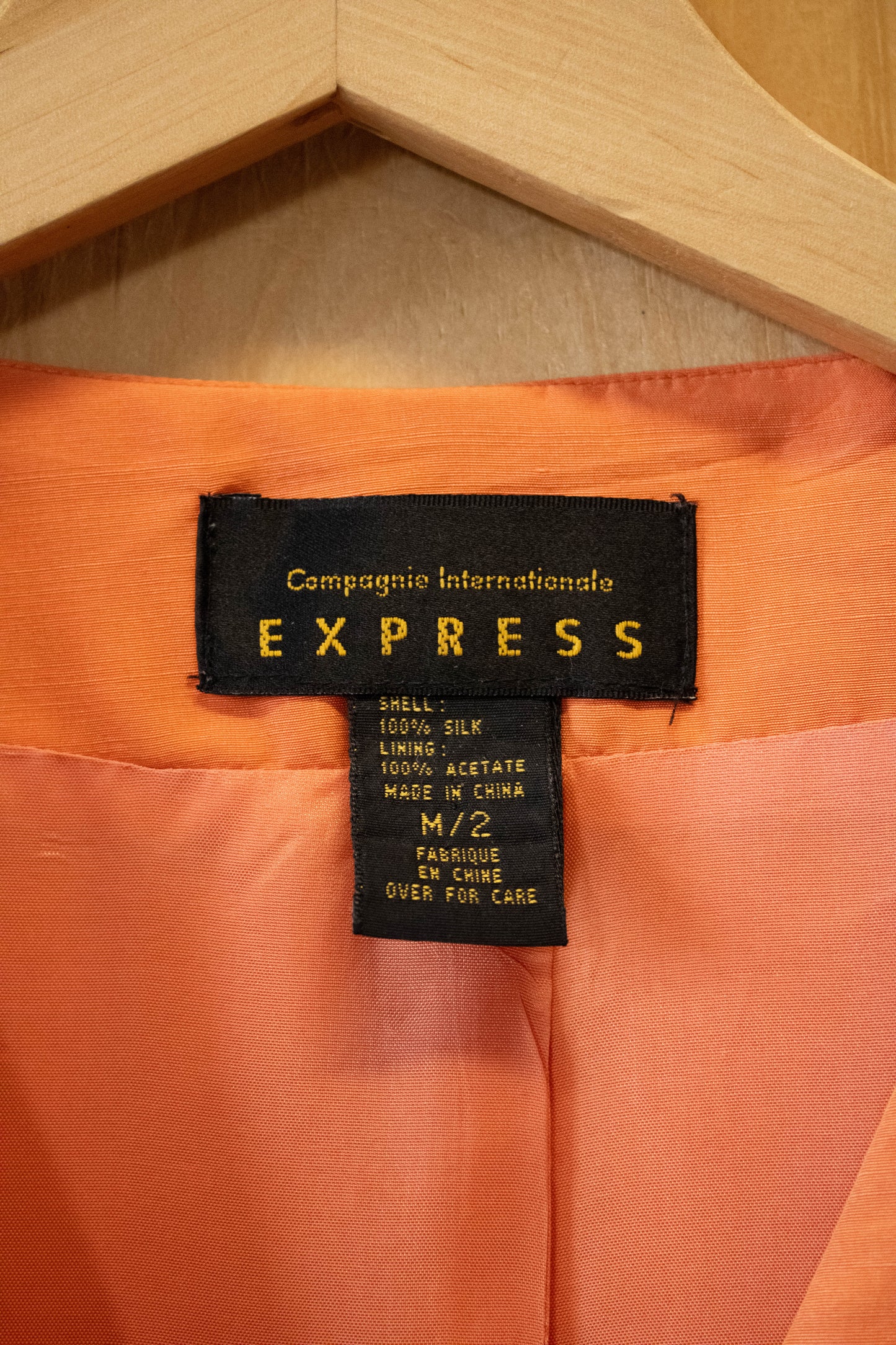 Vtg Tangerine Express Silk Blazer : M