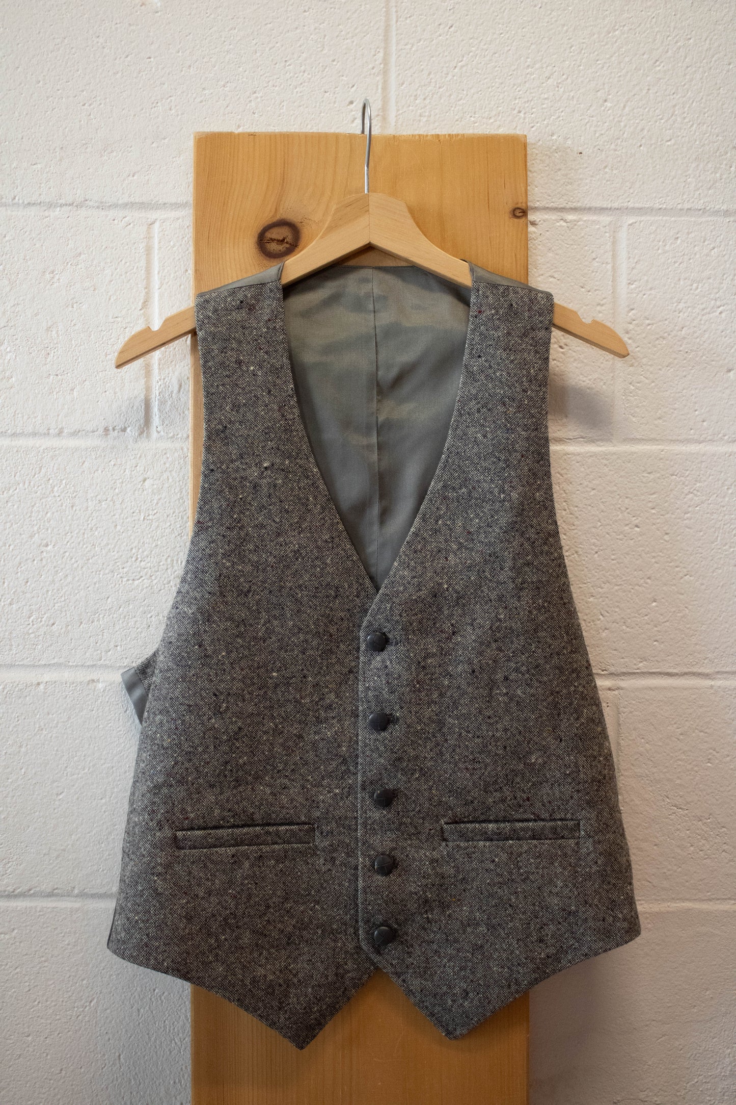 Grey Tweed Vest : S