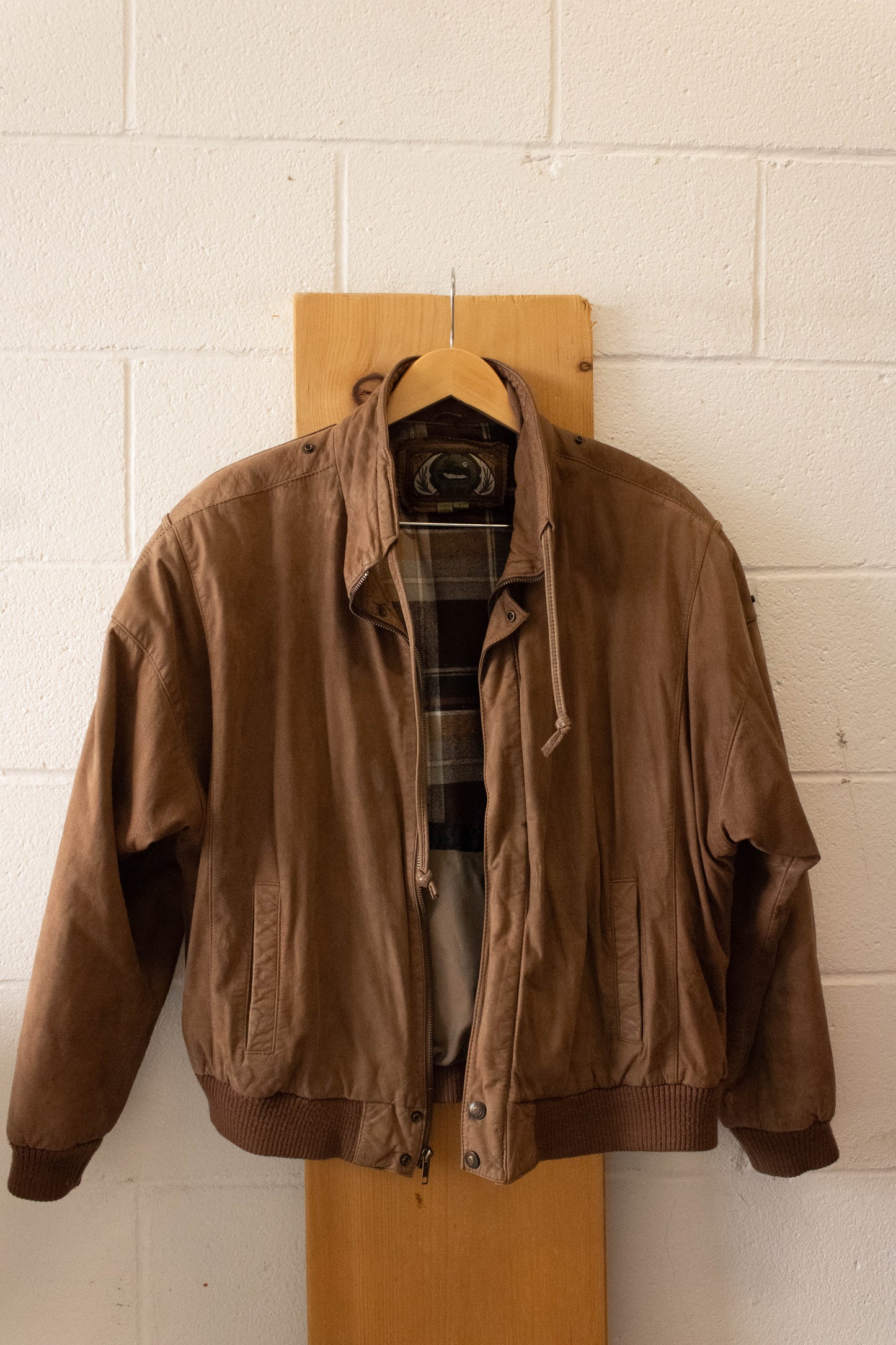 Vtg Suede Bomber Jacket : L