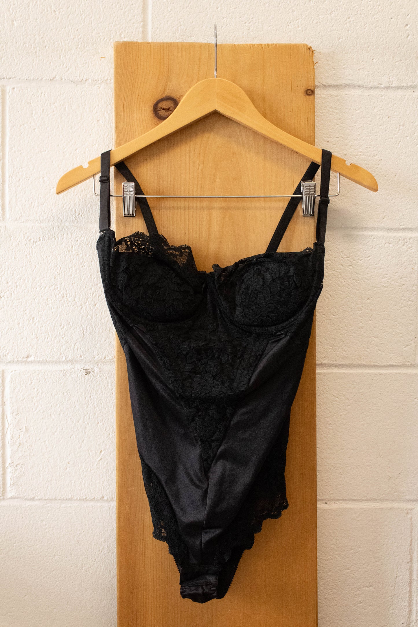 Vtg Black Bodysuit : 36C