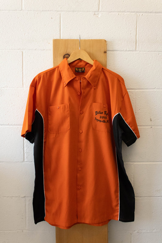 Orange Bike Rally Button Up : L