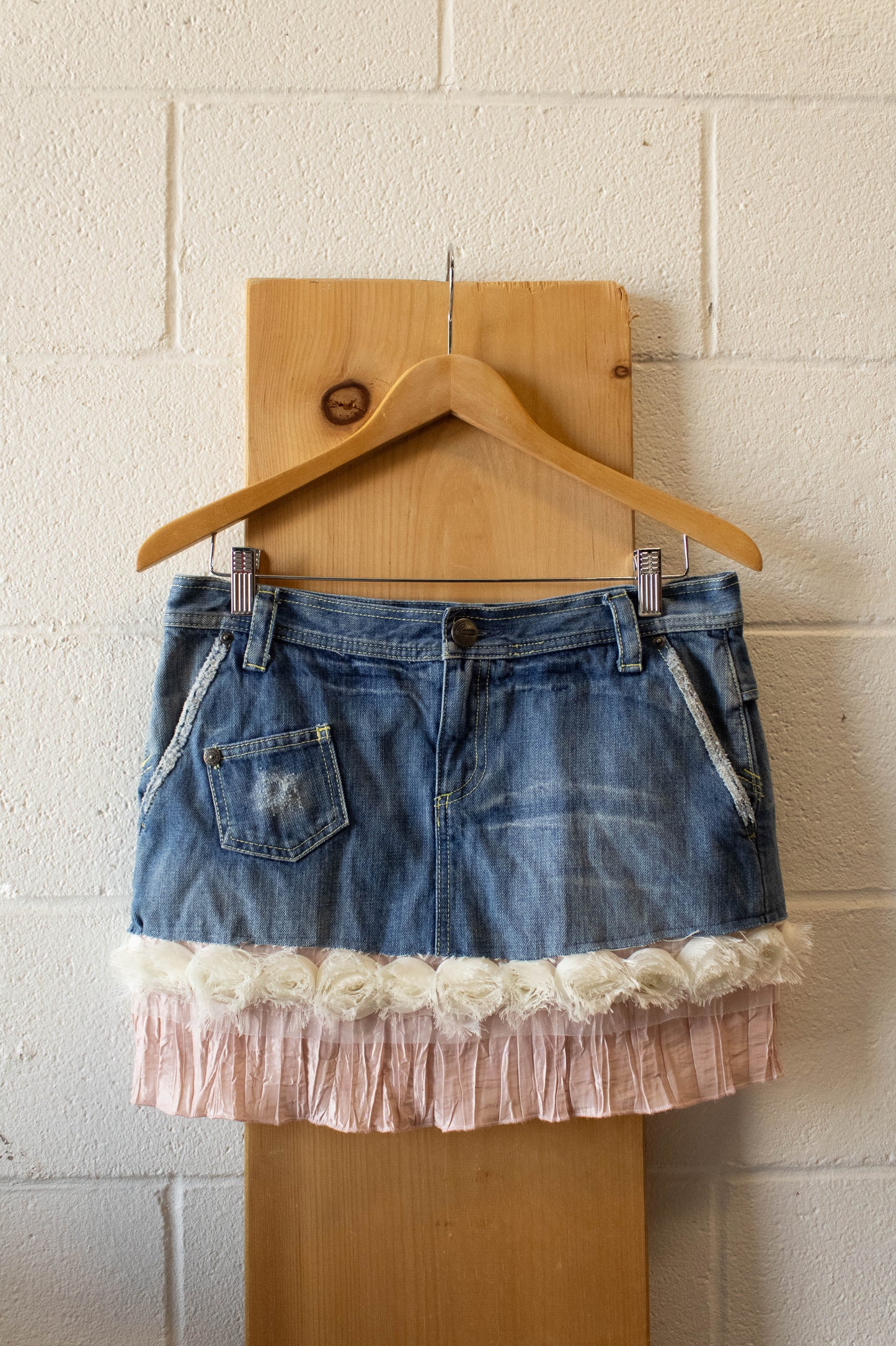 WHSE479 Original Pink and Denim Mini Skirt : 6