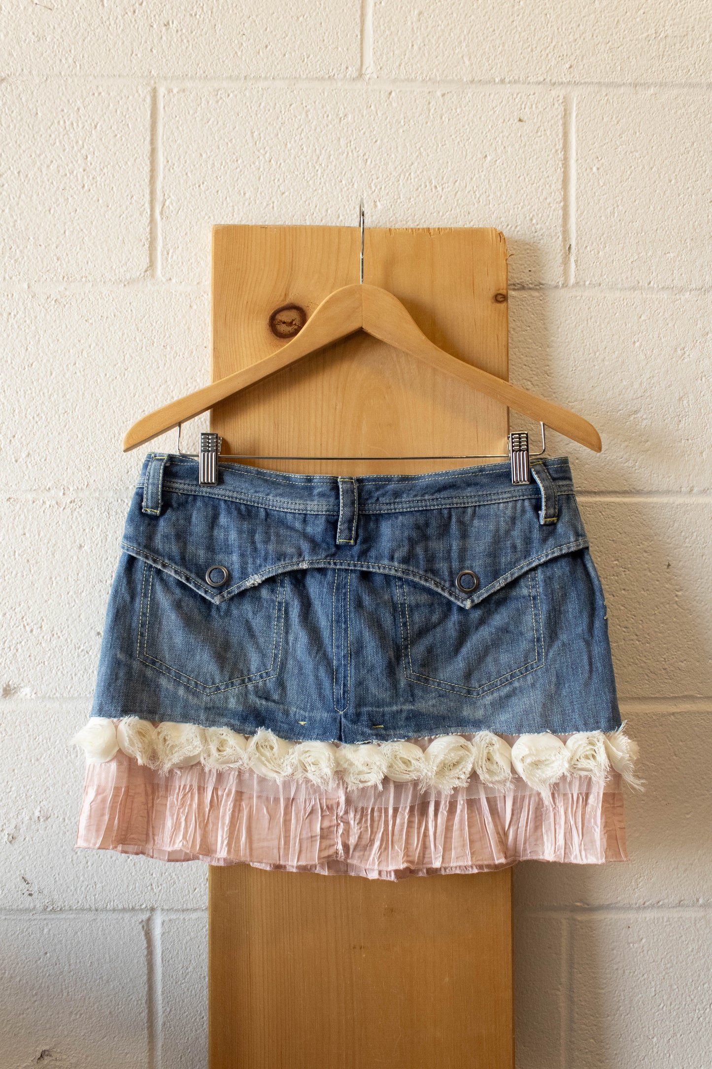 WHSE479 Original Pink and Denim Mini Skirt : 6