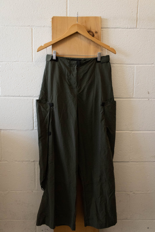 Olive Green Nylon Pants : M