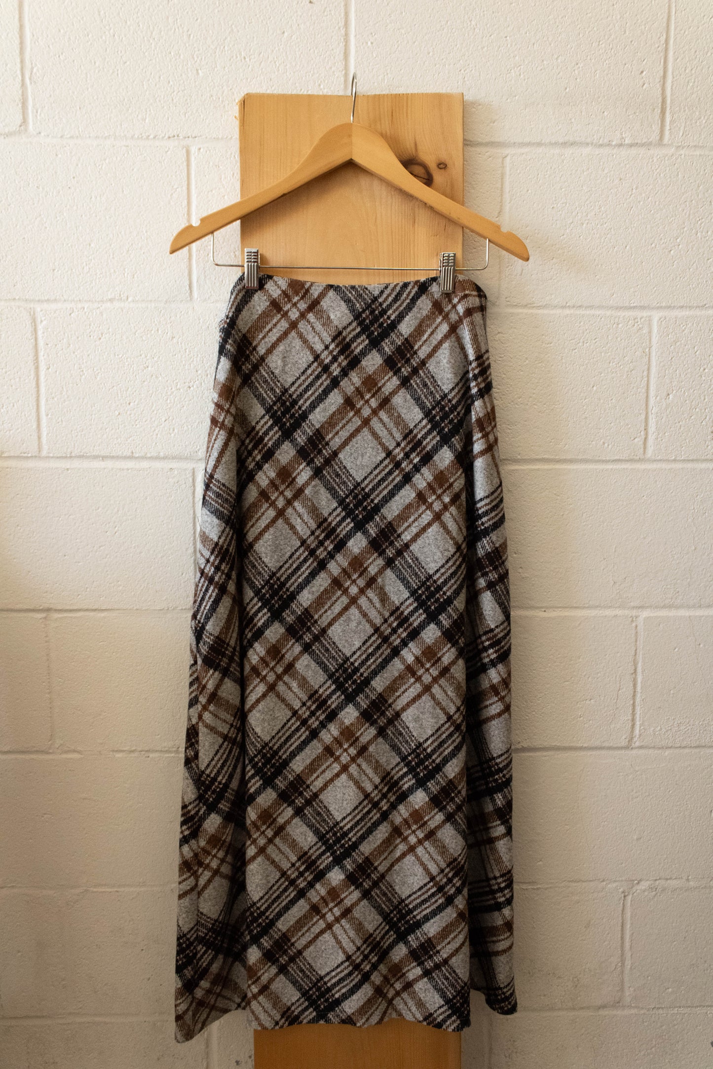 Vtg Plaid Maxi Skirt : L