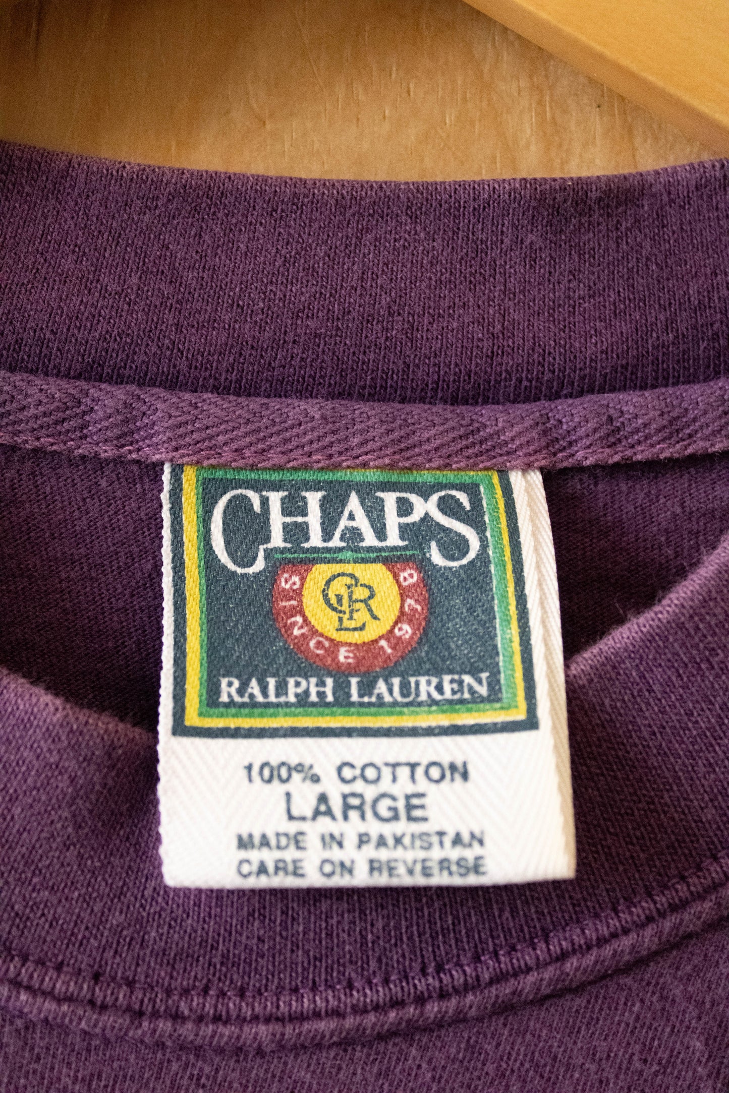 Vtg Purple Chaps Tee : L