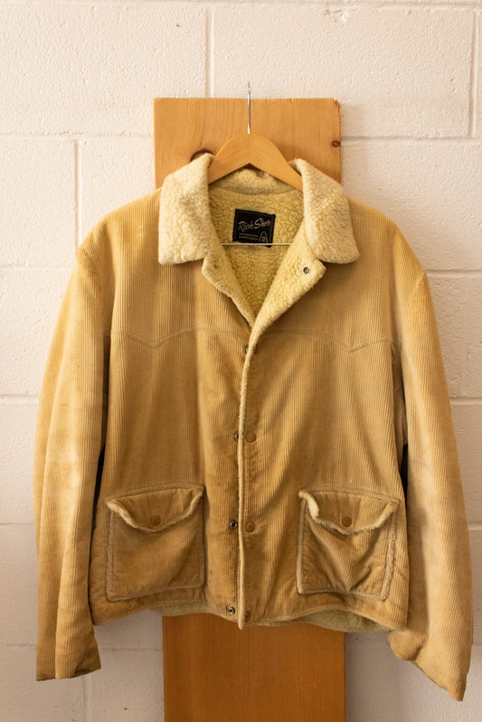 Vtg Sherpa Lined Corded Jacket : 46