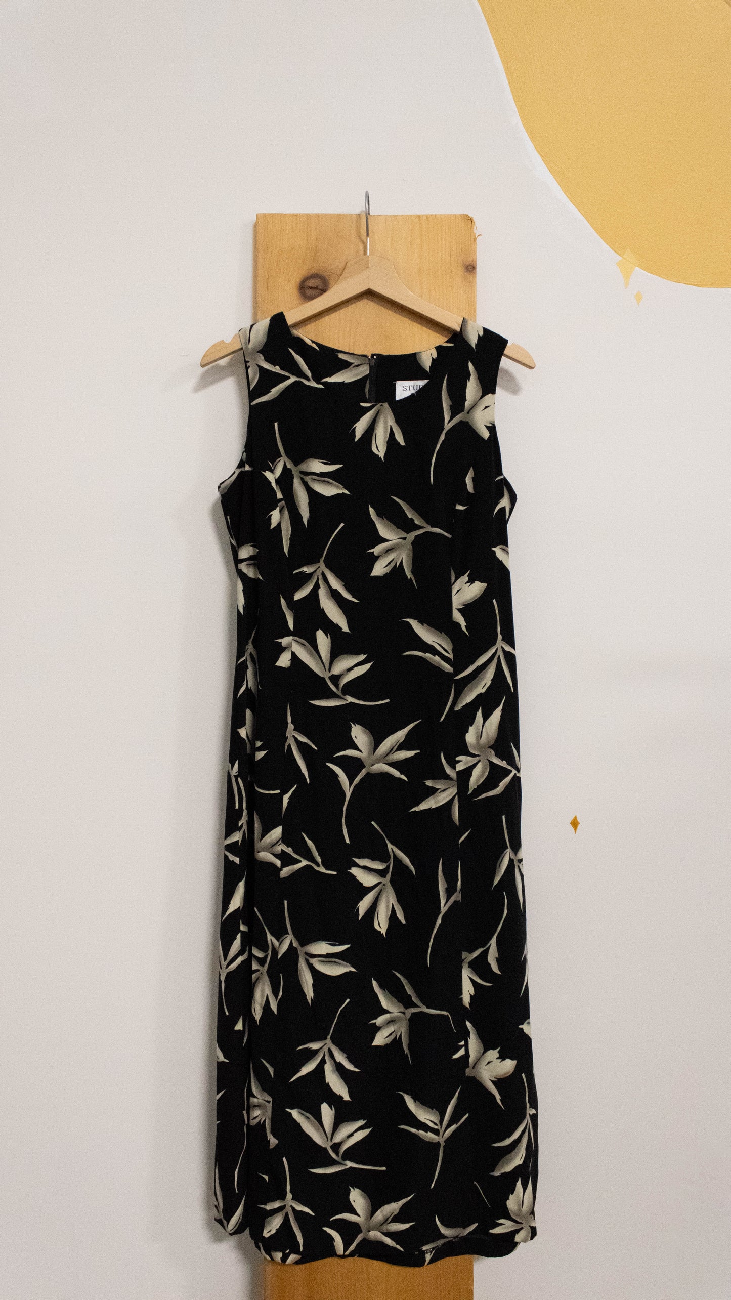 Vtg Black Floral Dress : 4