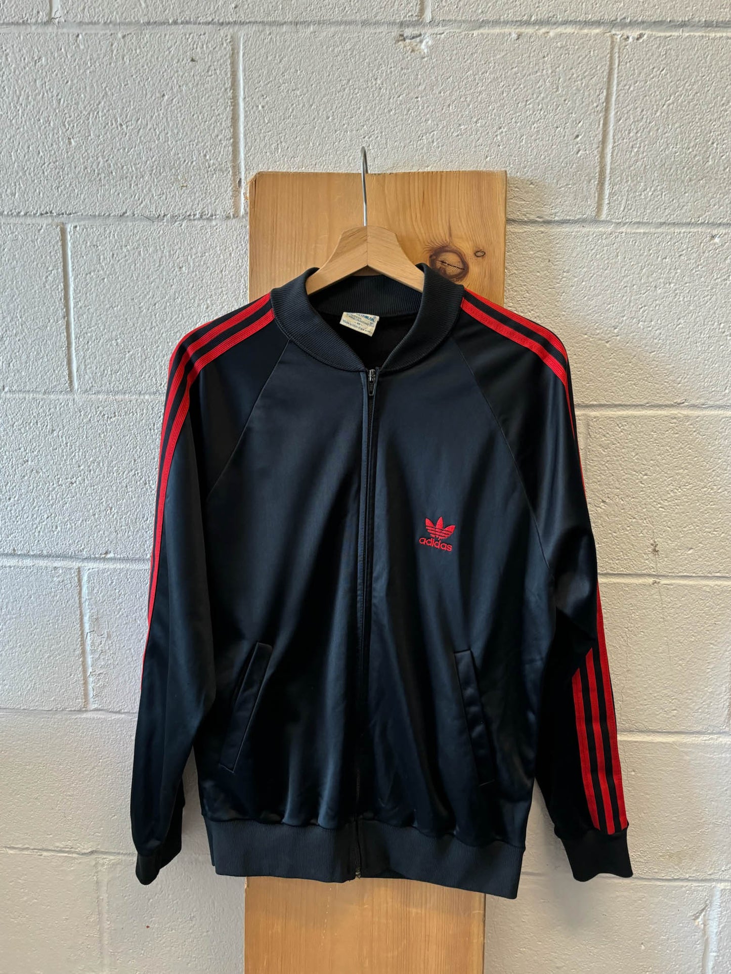 80's Black and Red Adidas Track Jacket : M