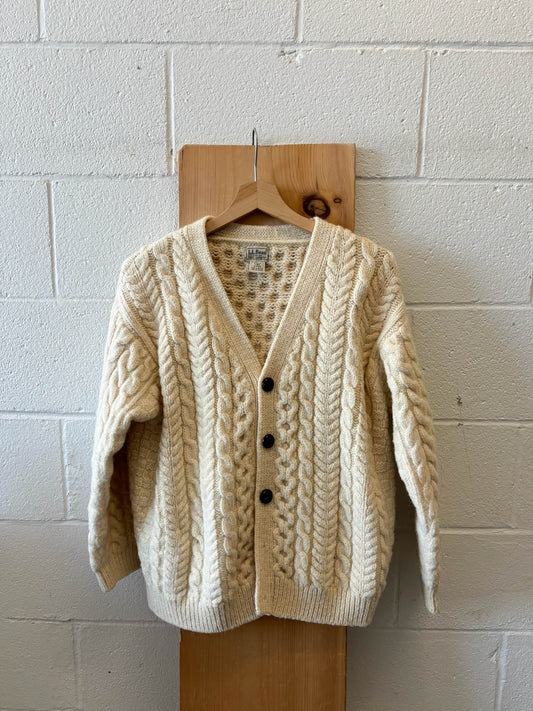 Vtg L.L. Bean Cable Knit Cardigan : L