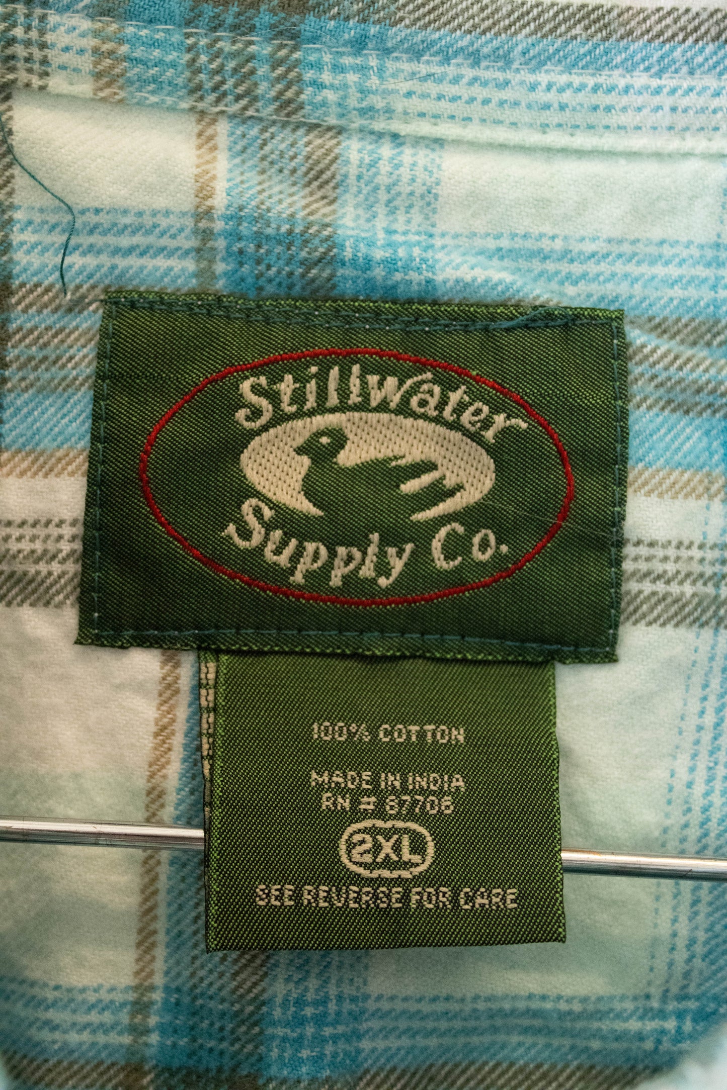 Vtg Plaid Pearl Snap : 2XL