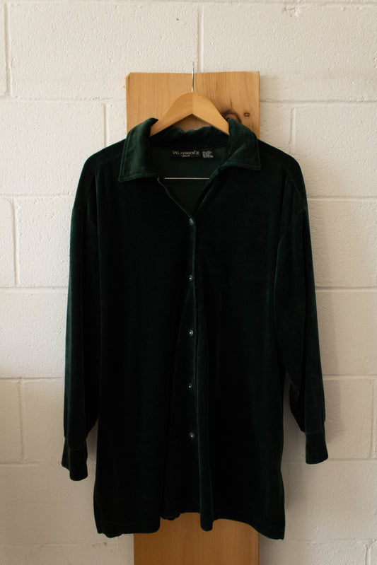 Green Velvet Top : 2X