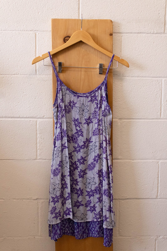 Vtg Purple Floral Dress : M