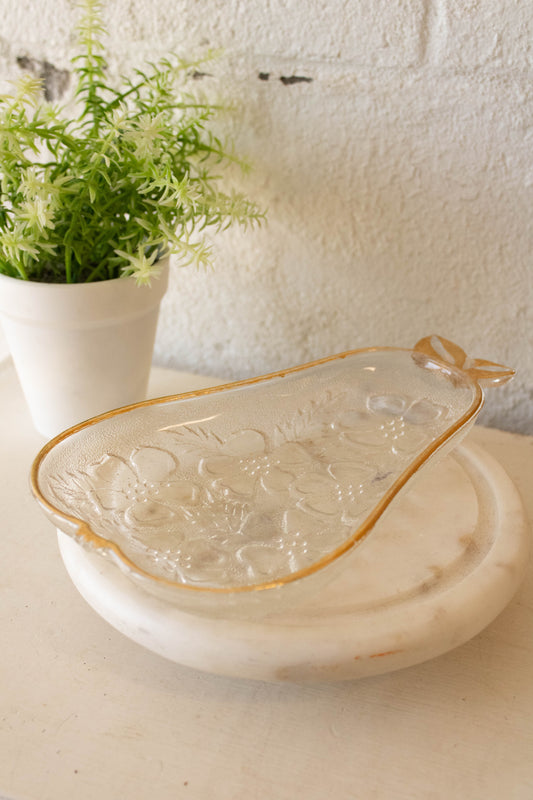 Vtg Clear Pear Shaped Dish