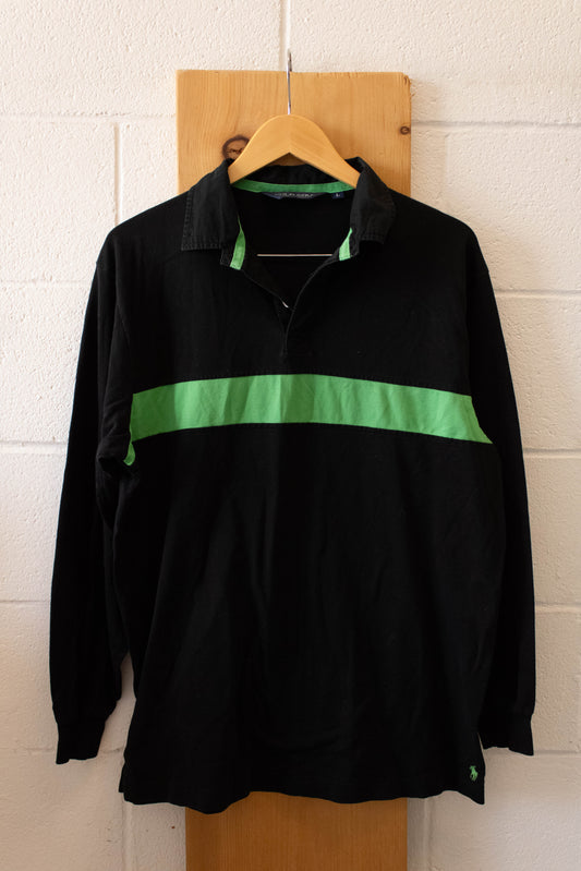 Green Stripe Polo Golf Top : L