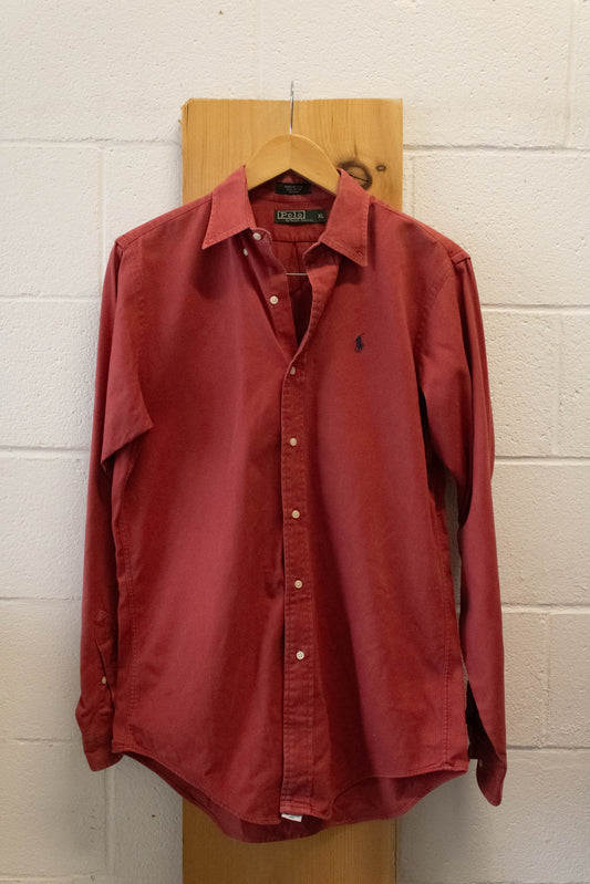 Red Polo Button Up : XL