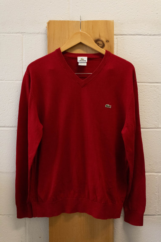 Red Lacoste V Neck Sweater : 6