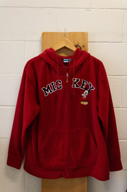 Red Mickey Fleece Zip Up Hoodie : 1X