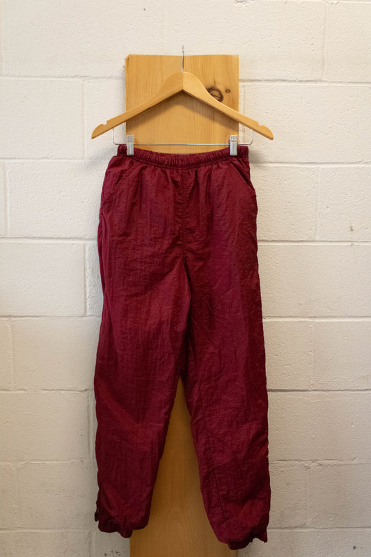 Red Nylon Razorback Pants : XS