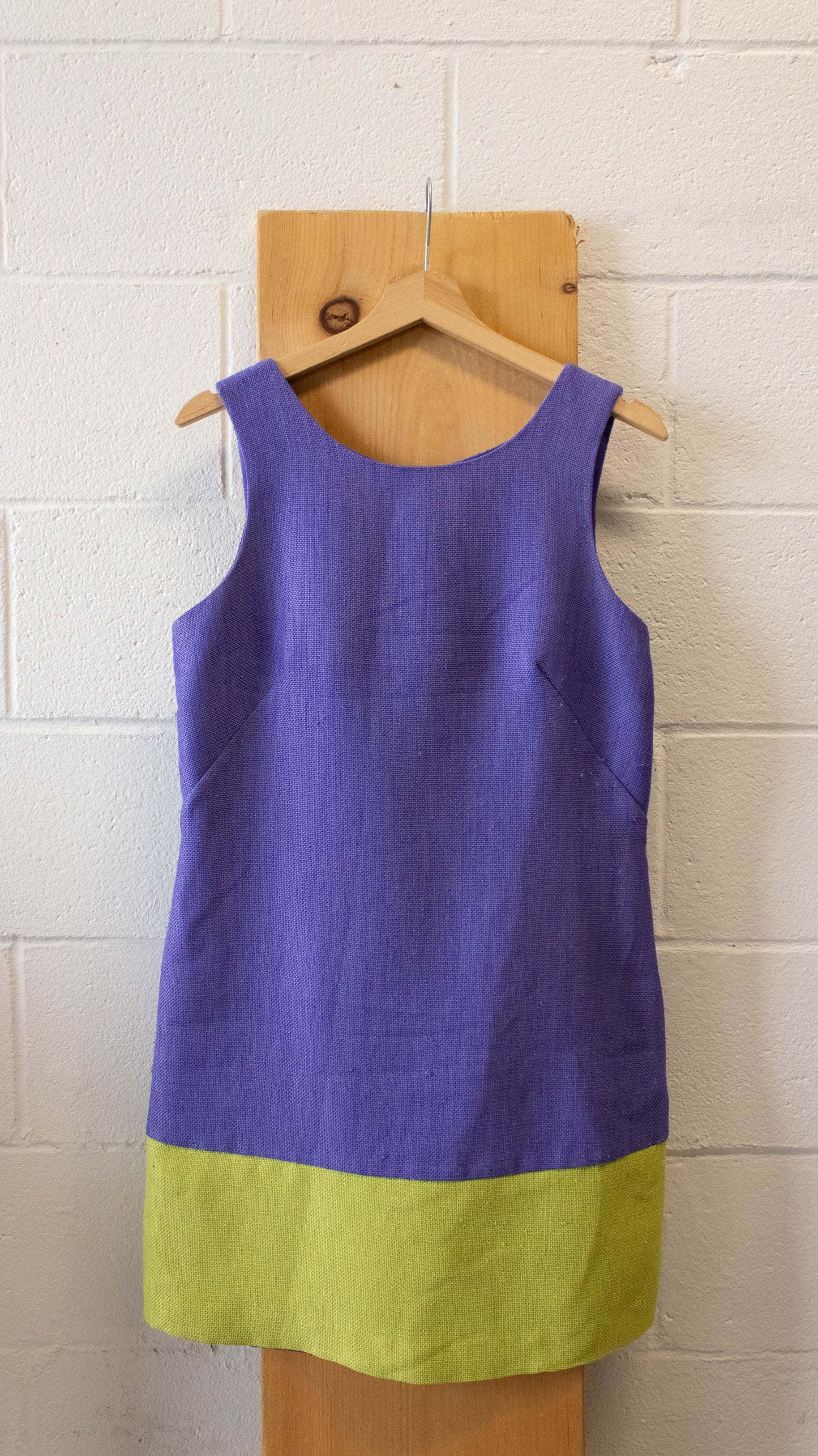 Purple and Green Color Block Dress : 4