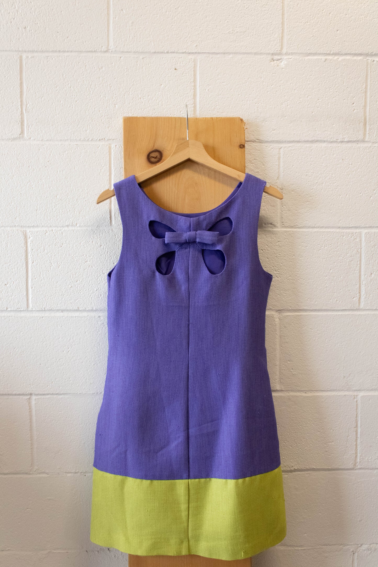 Purple and Green Color Block Dress : 4