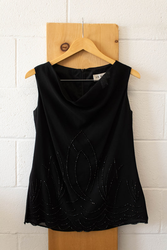 Vtg Black Beaded Tank : 8